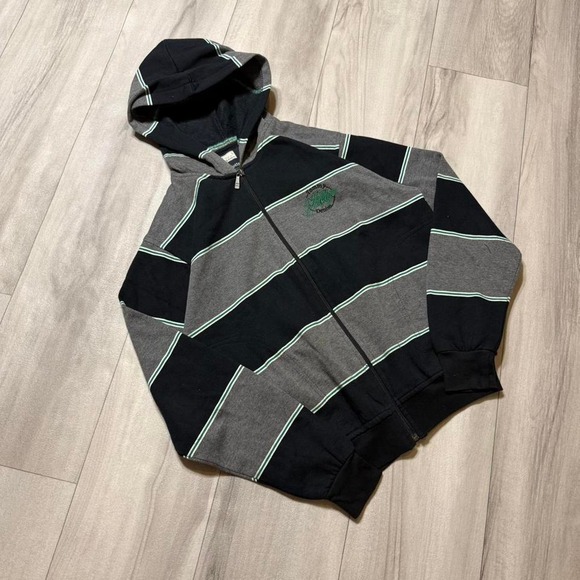 Dotts Jeans Co Tommy Hilfiger Denim Striped Full Zip Hoodie Mens Large Black - Picture 3 of 7